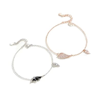 【米蘭精品】現貨+預購 925純銀手鍊情侶對鍊(精美鑲鑽羽翅生日情人節聖誕節交換禮物男女飾品74dv33)
