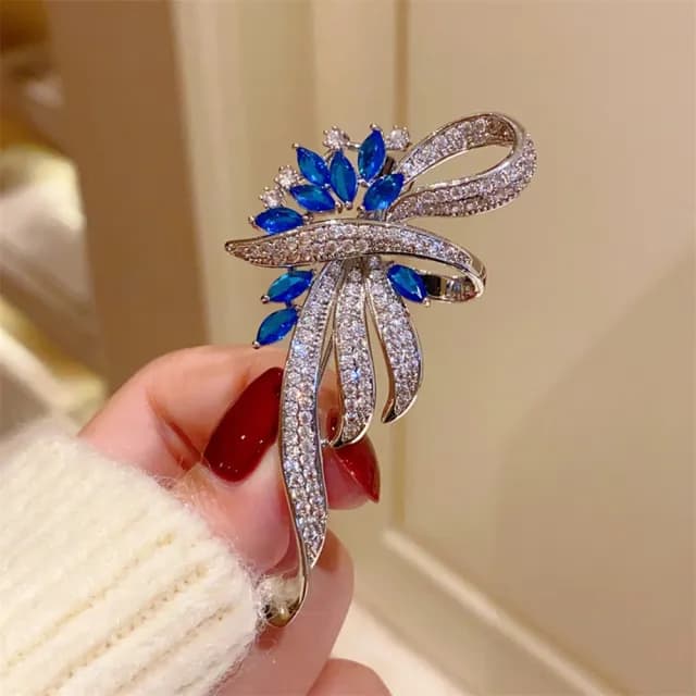 【巴黎精品】現貨+預購 鋯石胸針絲帶別針(精緻滿鑽水晶胸花生日情人節禮物女飾品a1ah87)