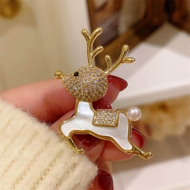 【巴黎精品】現貨+預購 鋯石胸針小鹿別針(聖誕馴鹿貝殼可愛生日情人節禮物女飾品a1ah99)