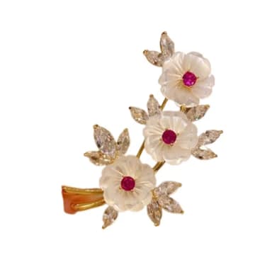 【巴黎精品】現貨+預購 貝殼胸針梅花結別針(鋯石花朵復古胸花生日情人節禮物女飾品a1ah54)