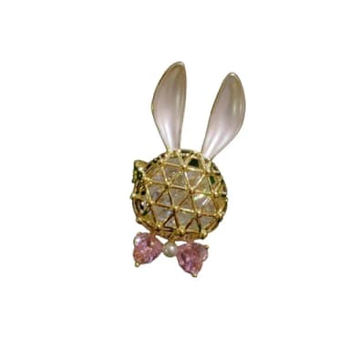 【巴黎精品】現貨+預購 鋯石胸針兔子別針(粉色蝴蝶結珍珠領結生日情人節禮物女飾品a1ah86)