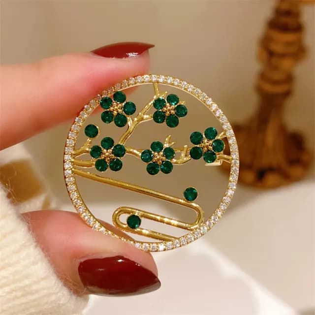 【巴黎精品】現貨+預購 鋯石胸針梅花別針(中國風復古花朵百搭生日情人節禮物女飾品2色a1ah32)