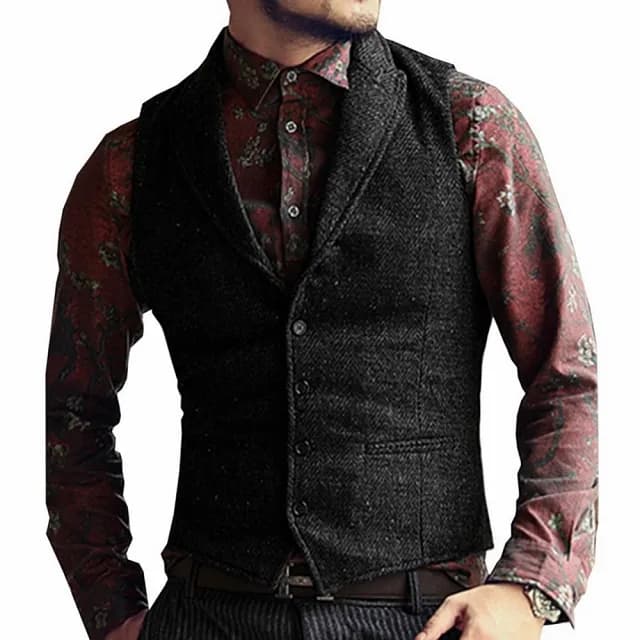 【巴黎精品】父親節禮物 西裝背心西服馬甲(純色復古修身翻領男外套11色a1ad24)