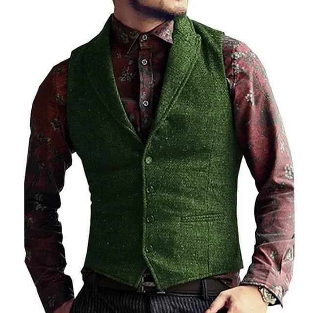 【巴黎精品】父親節禮物 西裝背心西服馬甲(純色復古修身翻領男外套11色a1ad24)