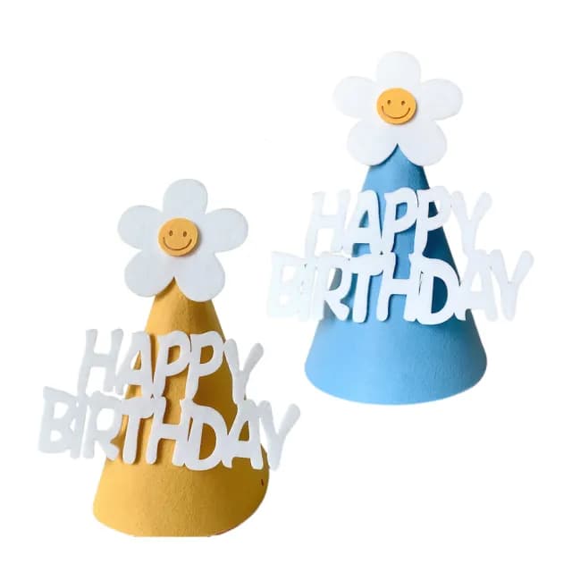 【派對小物】ins小雛菊生日帽2入(慶生帽 佈置 拍照道具 韓系 裝飾 造型 髮飾 可愛頭飾)
