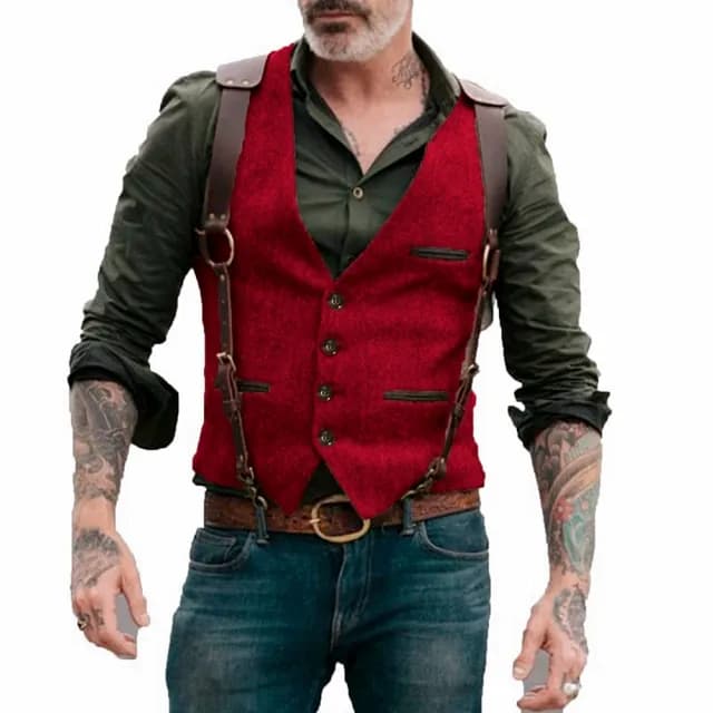 【巴黎精品】父親節禮物 西裝背心西服馬甲(復古修身V領短款男外套11色a1ad17)