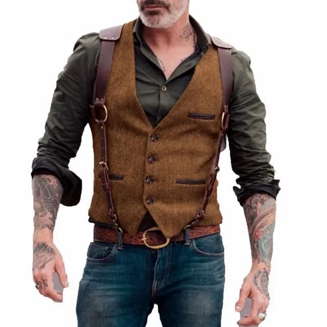 【巴黎精品】父親節禮物 西裝背心西服馬甲(復古修身V領短款男外套11色a1ad17)