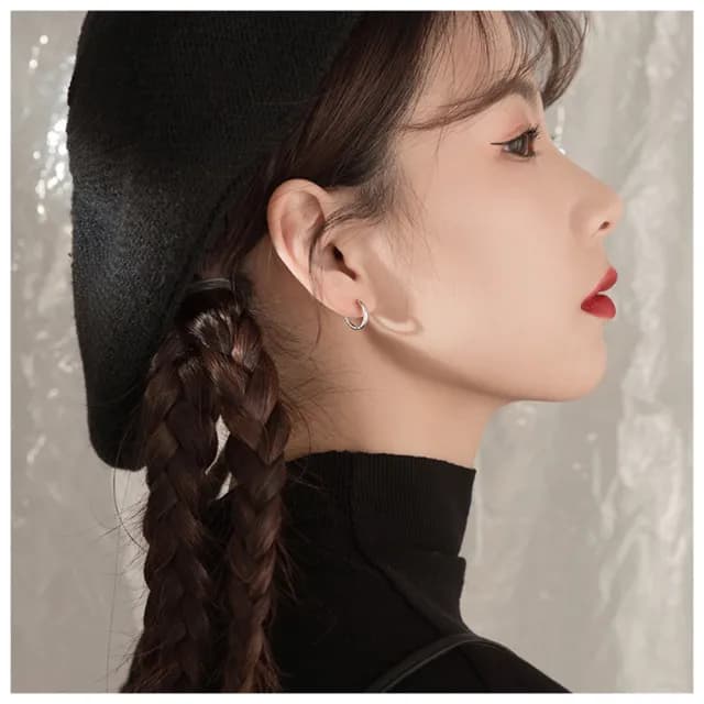 【HaNA 梨花】韓國俐落圓圈．寬窄圈圈耳環(韓國 針式耳環 耳飾 耳圈 耳釘 耳扣 耳墜)