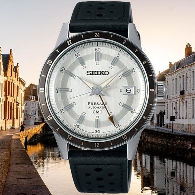 【SEIKO 精工】Presage Style60’s 復古風 GMT 機械腕錶 母親節 禮物 推薦(SSK011J1/4R34-00B0Z)
