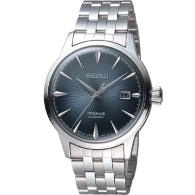 【SEIKO 精工】Presage  BlueShark藍雞尾酒機械錶 指針錶 手錶 禮物 畢業(4R35-01T0A/SRPB41J1)