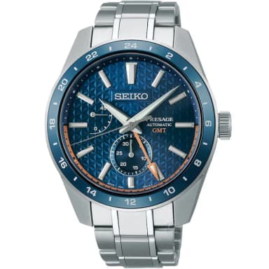 【SEIKO 精工】Presage 新銳系列 Aitetsu靛藍 GMT機械錶 指針錶 手錶 禮物 畢業(SPB217J1/6R64-00C0B)