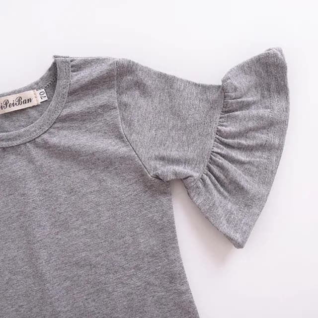 【橘魔法】純色喇叭袖包屁衣(連身衣 哈衣 童裝 小童 女童)