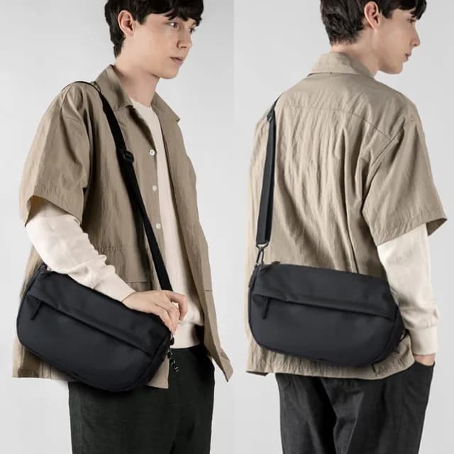 【MoonDy】包包 郵差包 男友禮物 帆布包 帆布斜背包 包包男 男生包包 生日禮物 側背包男 斜背包男 黑