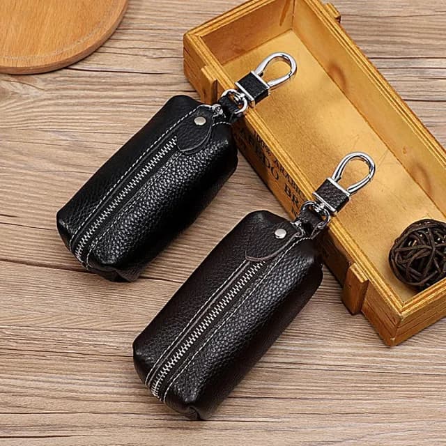 【巴黎精品】父親節禮物 真牛皮零錢包真皮錢包短夾隨身手拿包男女包包(牛皮小巧簡約便攜鑰匙包7色a1ai84)