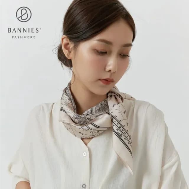 【BANNIES】頂級法式蠶絲巾｜天文學(親膚 蠶絲 領巾 絲巾)