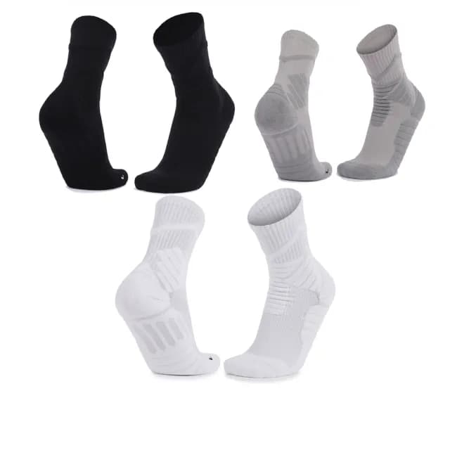 【Kyhome】減震防滑專業運動襪 吸汗透氣 籃球襪 萊卡毛巾襪 加厚耐磨 中筒襪子 交換禮物(男士均碼)