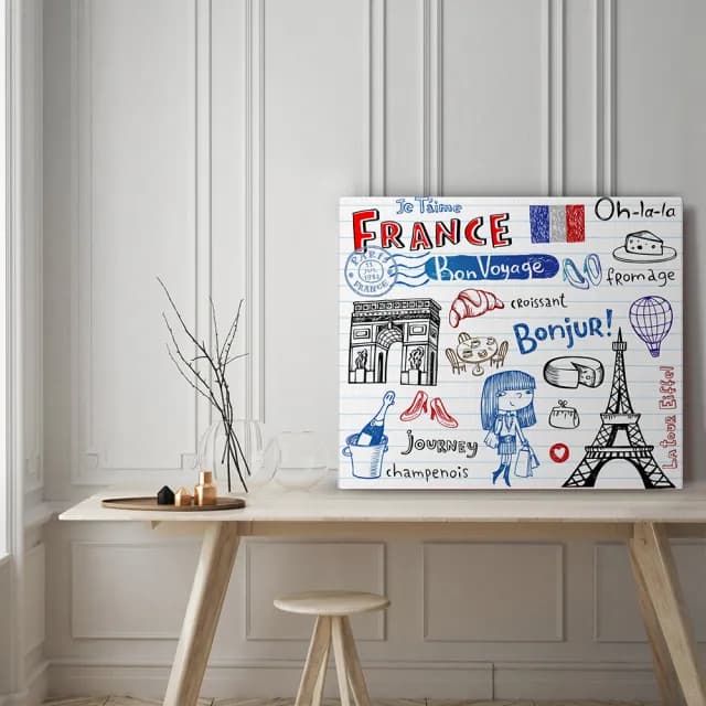 【日本 VisualSonic】看見你的聲音 藍牙畫布音箱-France(掛畫喇叭)