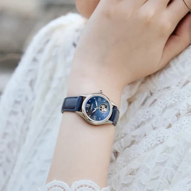 【CITIZEN 星辰】Mechanical 簡約開芯機械錶 女錶  手錶 禮物 推薦(PR1041-18N)