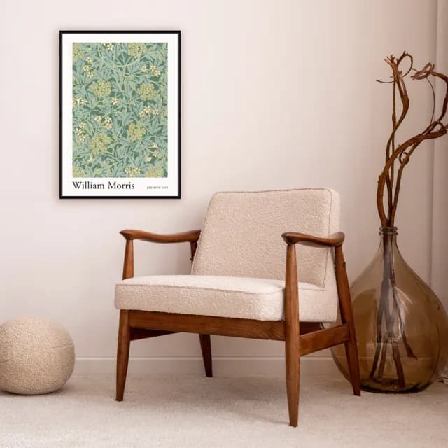 【菠蘿選畫所】William Morris 茉莉花-70x100cm(復古掛畫/裝飾畫/開店送禮/花卉圖騰)