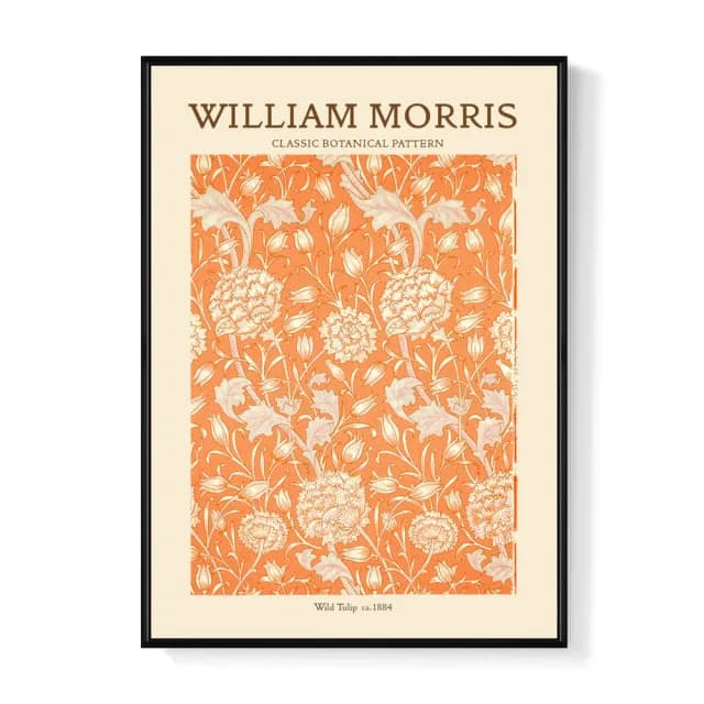 【菠蘿選畫所】William Morris 野生鬱金香-70x100cm(復古掛畫/裝飾畫/開店送禮/花卉圖騰)