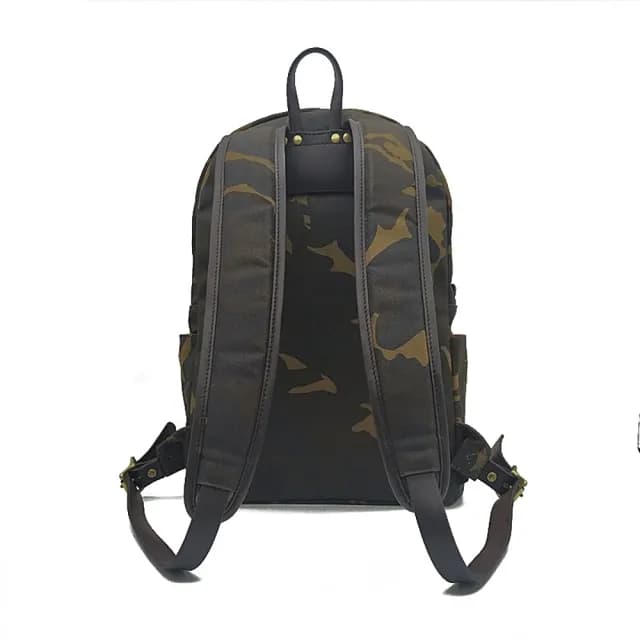 【巴黎精品】父親節禮物 後背包帆布雙肩包(復古迷彩印花防潑水男女包包v1ac26)