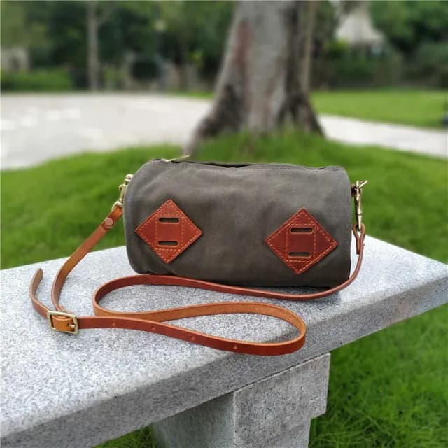 【巴黎精品】父親節禮物 側背包帆布肩背包(日式復古斜背簡約男女包包2色v1ac18)
