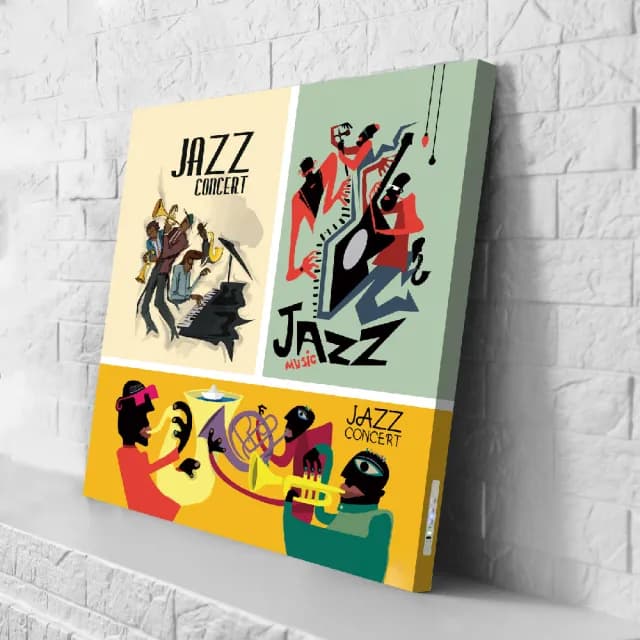 【日本 VisualSonic】看見你的聲音 藍牙畫布音箱-Jazz Concert(掛畫喇叭)