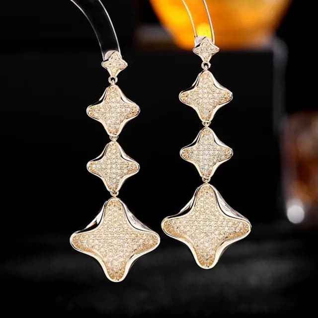 【巴黎精品】現貨+預購 鋯石耳環925純銀耳針(長款立體捲邊生日母親節禮物女飾品2色p1bk82)