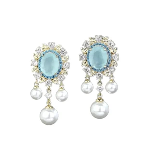 【巴黎精品】現貨+預購 鋯石耳環925純銀耳針(珍珠流蘇法式生日母親節禮物女飾品4色p1bk63)