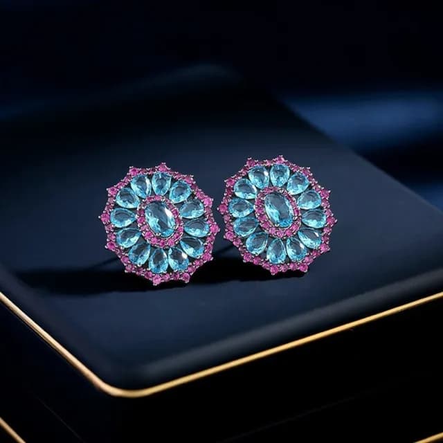 【巴黎精品】現貨+預購 鋯石耳環925純銀耳針(簡約圓形輕奢生日母親節禮物女飾品6色p1bk57)