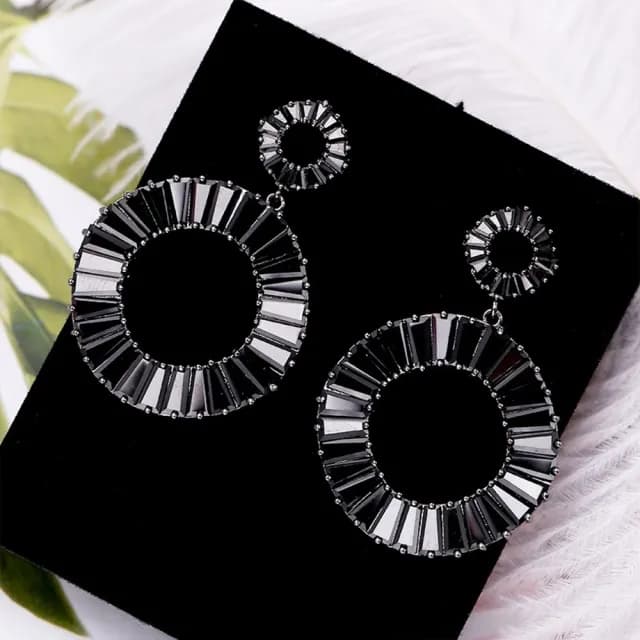 【巴黎精品】現貨+預購 鋯石耳環925純銀耳針(圈圈個性百搭生日母親節禮物女飾品4色p1bk50)