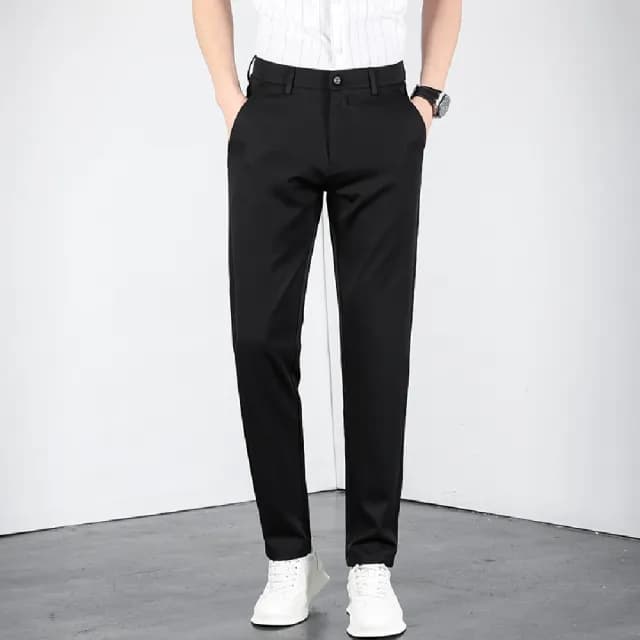 【米蘭精品】現貨+預購 休閒褲長褲(抗皺修身彈力百搭男褲子父親節禮物3色74er40)