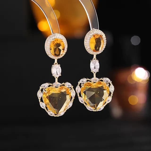 【巴黎精品】現貨+預購 鋯石耳環925純銀耳針(心形吊墜耀眼生日母親節禮物女飾品3色p1bk42)