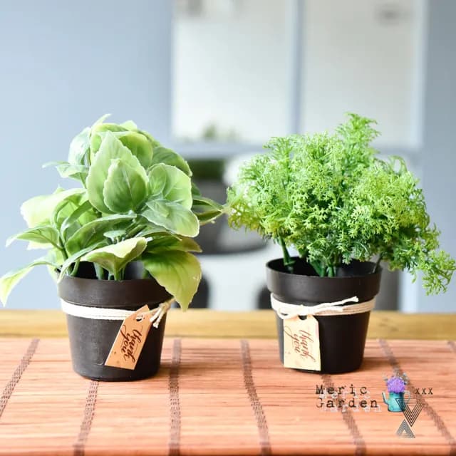 【Meric Garden】創意北歐仿真療癒小綠植盆栽/桌面裝飾擺設_2款一組(假綠植物 療癒小物 假花盆栽)