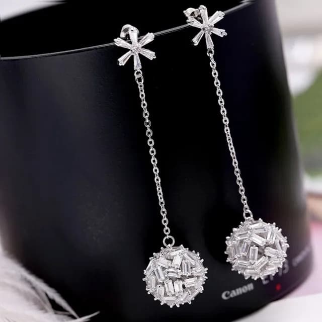 【巴黎精品】現貨+預購 鋯石耳環925純銀耳針(雪花鏤空圓球生日母親節禮物女飾品6色p1bk31)