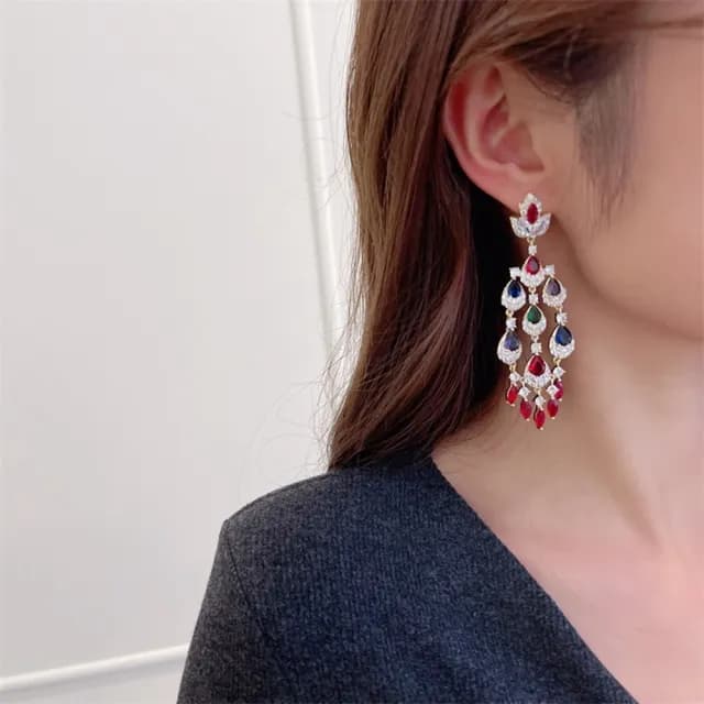 【巴黎精品】現貨+預購 鋯石耳環925純銀耳針(長款水滴流蘇生日母親節禮物女飾品2色p1bk43)