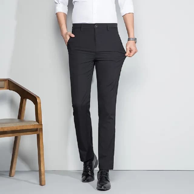 【米蘭精品】現貨+預購 休閒褲長褲(百搭純色直筒修身男褲子父親節禮物4色74er45)