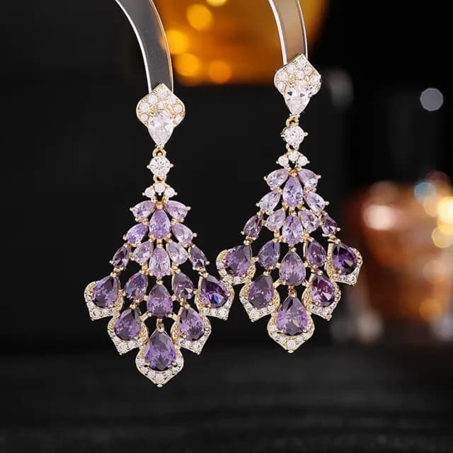 【巴黎精品】現貨+預購 鋯石耳環925純銀耳針(水滴花瓣輕奢生日母親節禮物女飾品4色p1bk32)