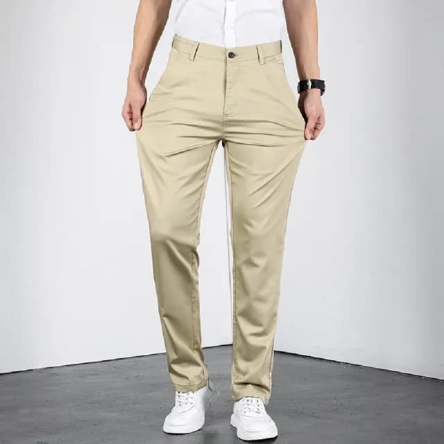 【米蘭精品】現貨+預購 休閒褲長褲(薄款萊賽爾棉彈力休閒男褲子父親節禮物3色74er14)