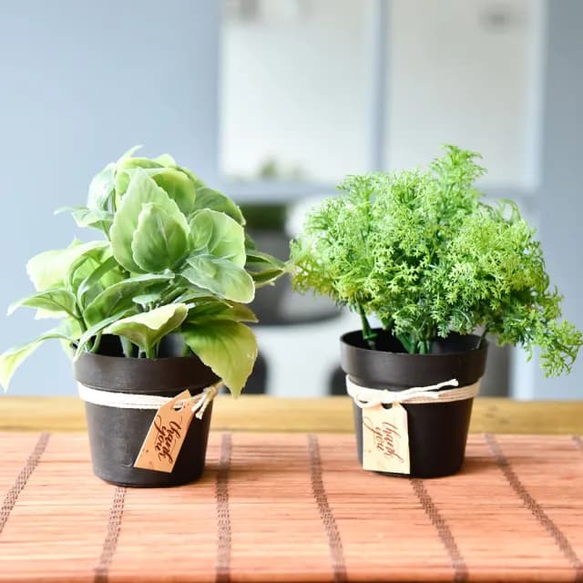 【Meric Garden】創意北歐仿真療癒小綠植盆栽/桌面裝飾擺設_2款任選(假綠植物 療癒小物 假花盆栽)