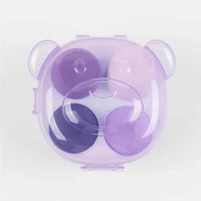 【美妝用品】可愛小熊盒裝美妝蛋4入組(不吃粉 化妝蛋 海綿粉撲 氣墊粉撲 粉餅 化妝海綿 禮物)