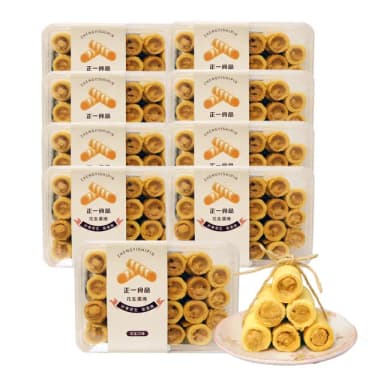 【正一食品】好事花生蛋蛋捲x9盒｜減糖鹹香顆粒花生醬｜澎湖美食｜伴手禮(23入/盒)
