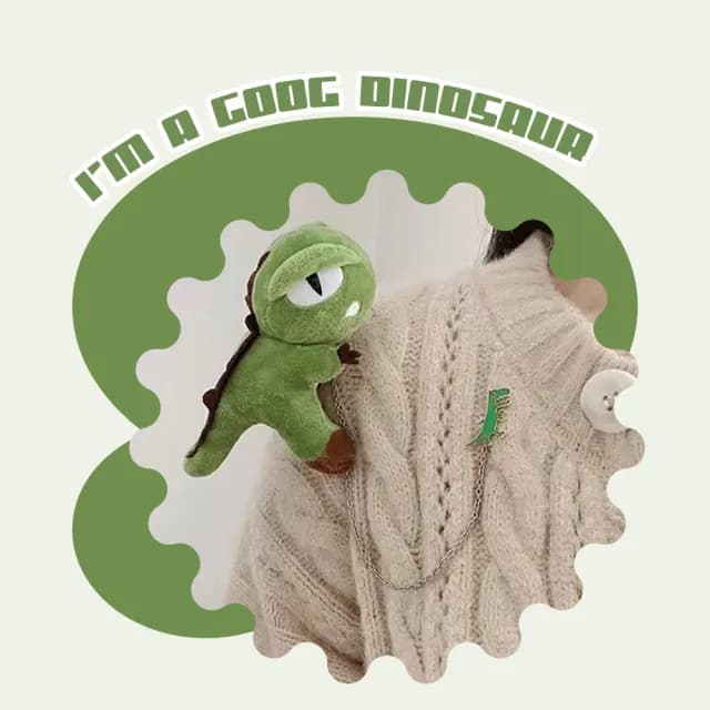 【小恐龍來也】小恐龍造型可愛胸針(別針 胸章 小恐龍吊飾 配飾 娃娃包包吊飾 飾品 交換禮物 遊樂園)