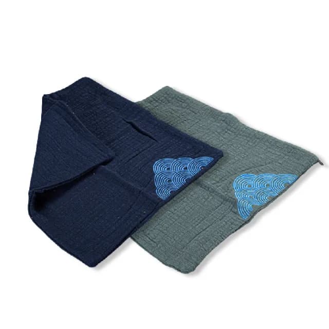【奉茶之道】日式加厚刺繡吸水茶巾-2件套(裝飾桌布 茶墊 茶布 抹布 螢幕擦拭布 茶具 泡茶道具 茶桌清潔)