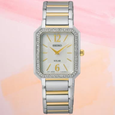 【SEIKO 精工】CS系列 太陽能 典雅晶鑽 方形復古腕錶 母親節 禮物 推薦(SUP466P1/V115-0DE0GS)