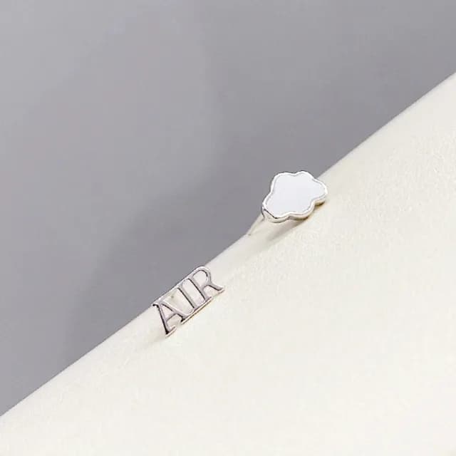 【Umi】1卡3對韓式東大門925純銀針太陽飛機AIR雲朵奢華時尚優雅百搭銀耳環(微鑲鑽韓劇純色耳釘針扣409)