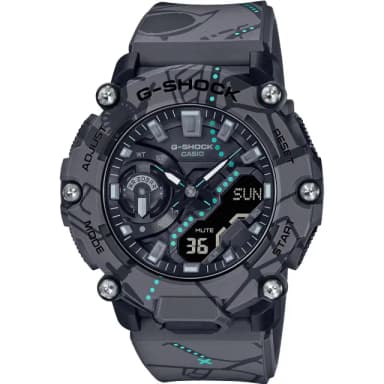 【CASIO 卡西歐】G-SHOCK 澀谷尋寶 街頭復古風雙顯錶 開學 送禮 禮物(GA-2200SBY-8A)