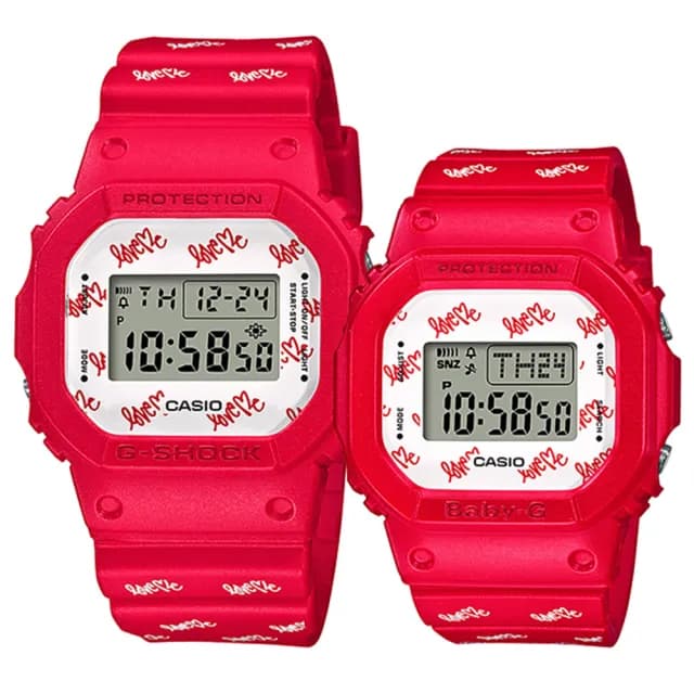 【CASIO 卡西歐】限量天使與惡魔 情人對錶-紅 禮物 送禮 推薦(LOV-20B-4)