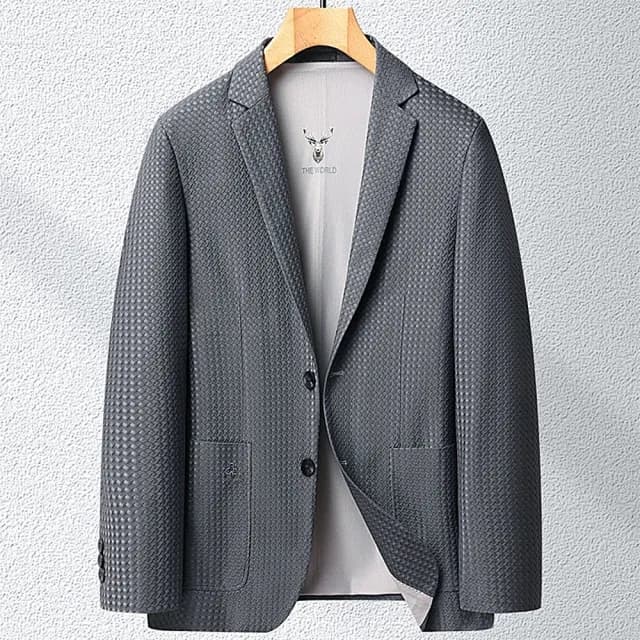 【米蘭精品】現貨+預購 西裝外套休閒西服(日系寬鬆垂墜感春秋男外套父親節禮物2色74eb24)