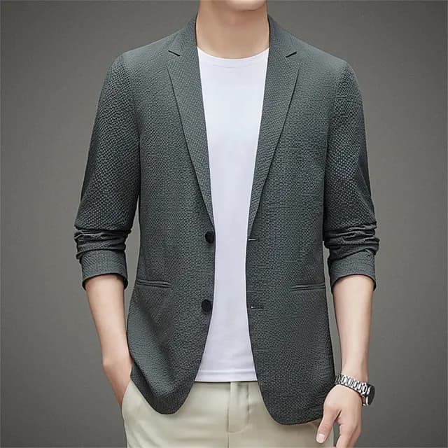 【米蘭精品】現貨+預購 西裝外套休閒西服(彈力立體提花春秋男外套父親節禮物3色74eb18)